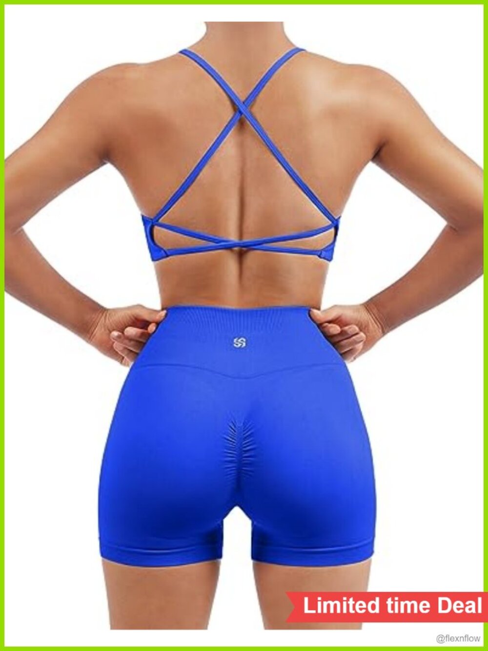 2pc Seamless Sports Bra & Scrunch Booty Shorts Workout Set
